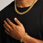 Polished Cuban Bracelet & Chain -12mm