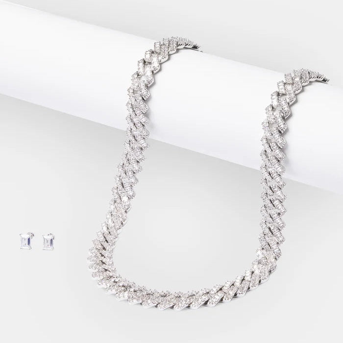 Cuban Chain & Earrings