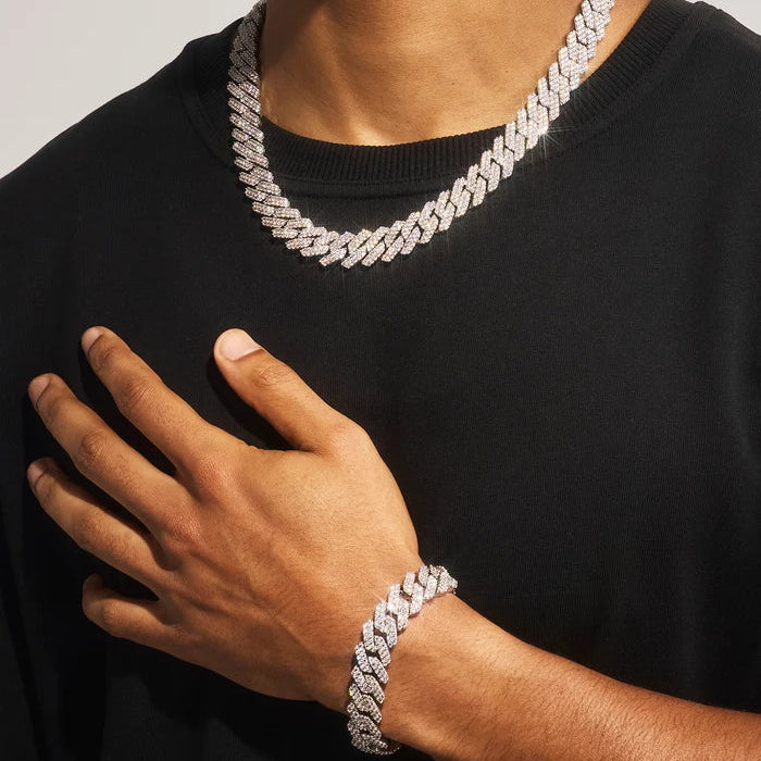 Iced Cuban Bracelet & Chain -14mm