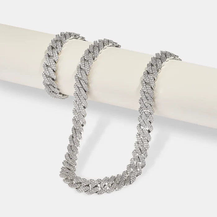 Iced Cuban Bracelet & Chain -14mm
