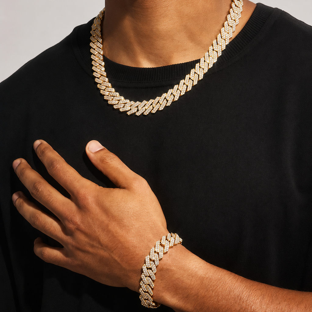 Iced Cuban Bracelet & Chain -14mm