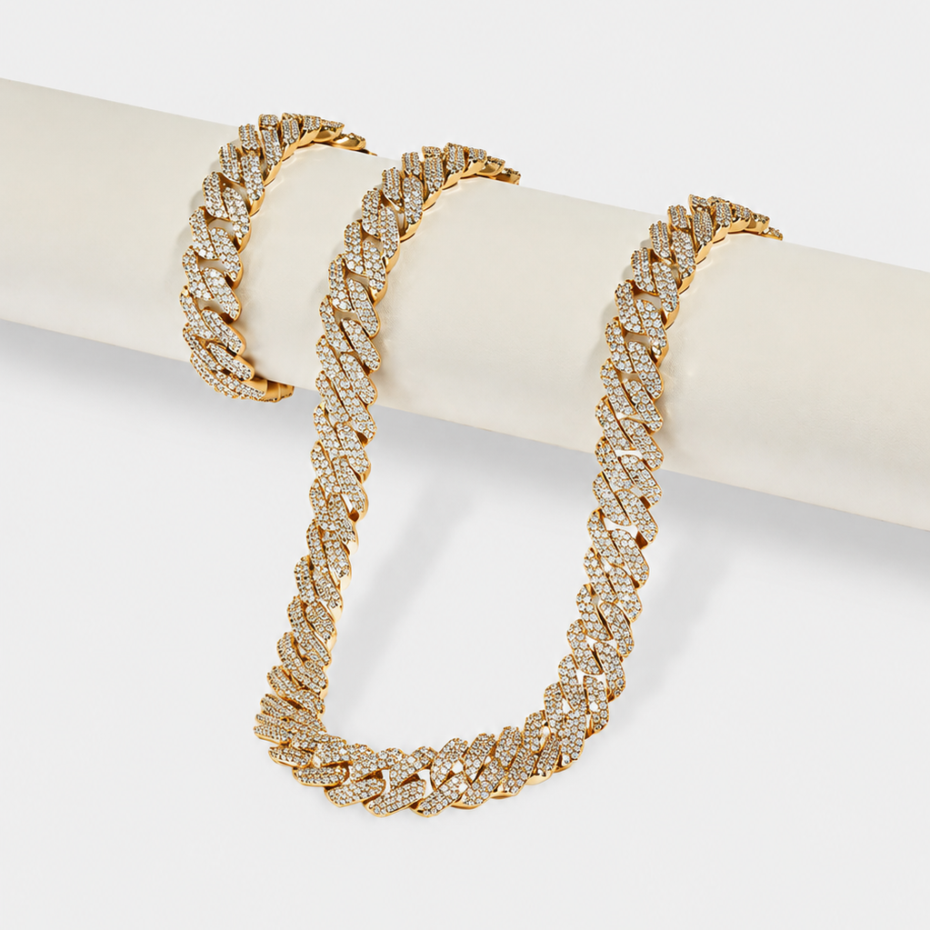 Iced Cuban Bracelet & Chain -14mm