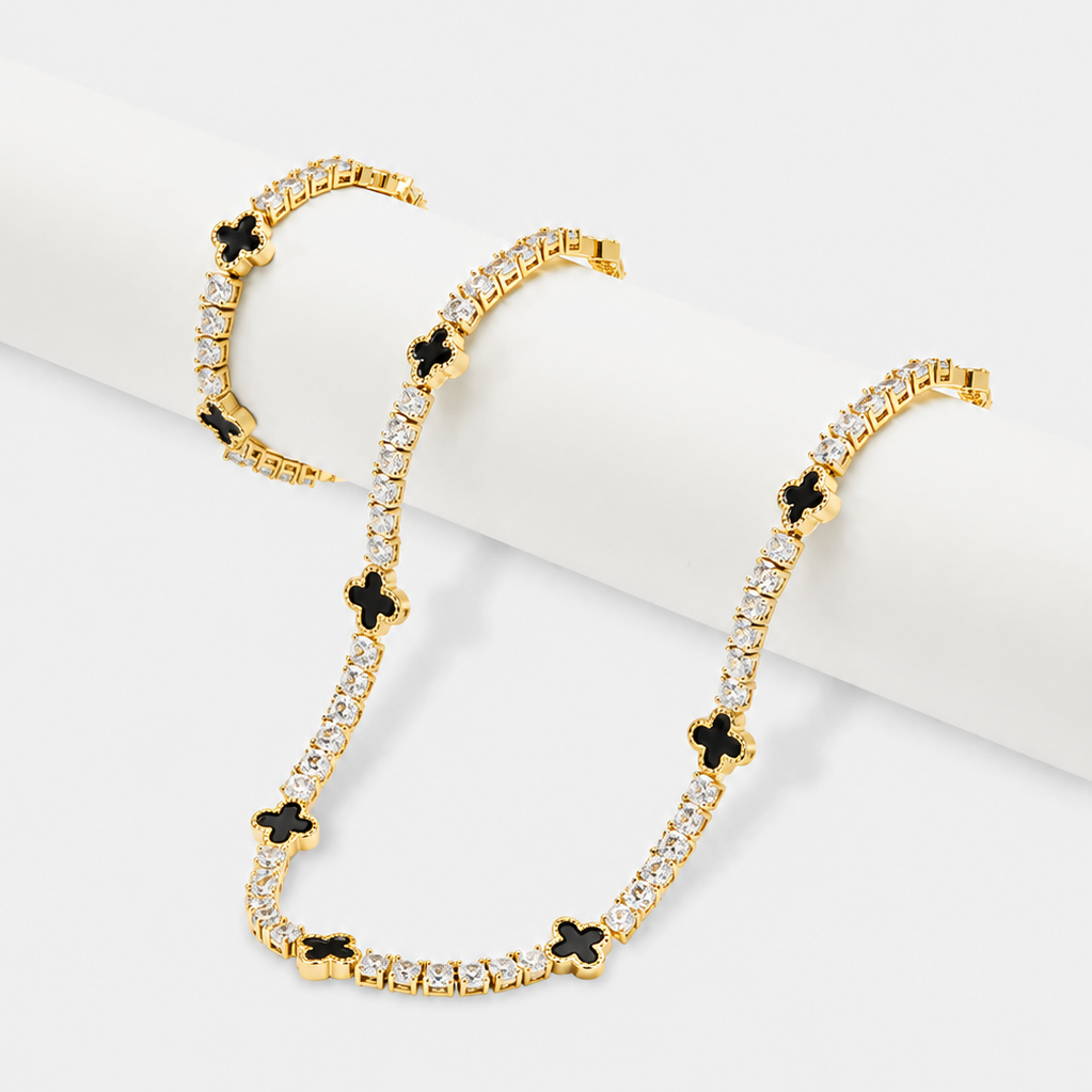Black Motif Chain & Bracelet