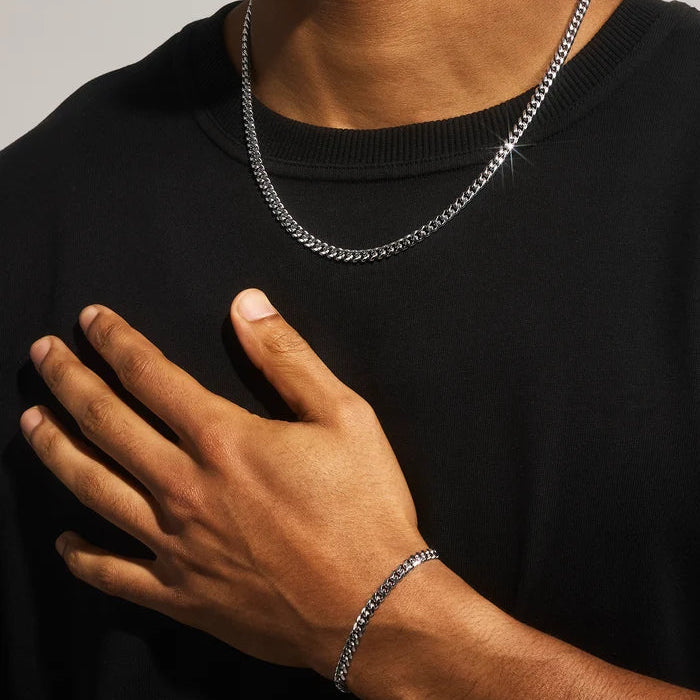 Polished Cuban Bracelet & Chain -3mm