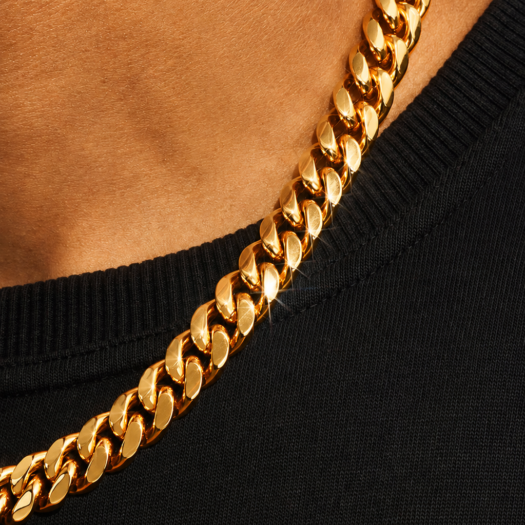 Polished Cuban Bracelet & Chain -12mm