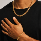 Polished Cuban Bracelet & Chain -5mm