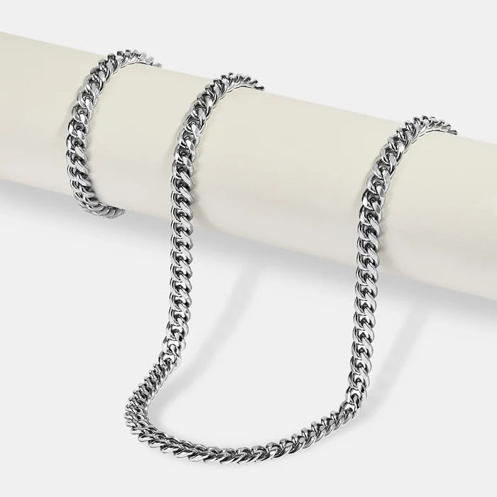 Polished Cuban Bracelet & Chain -5mm