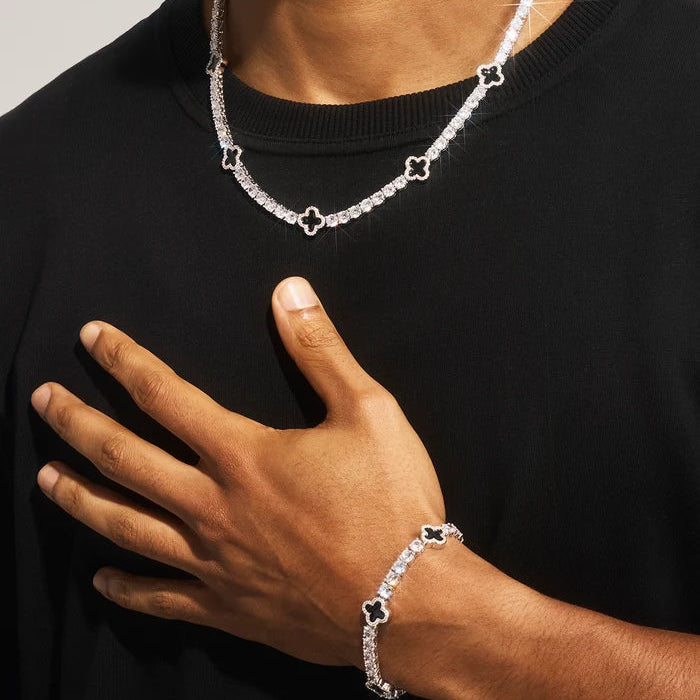 Black Motif Chain & Bracelet