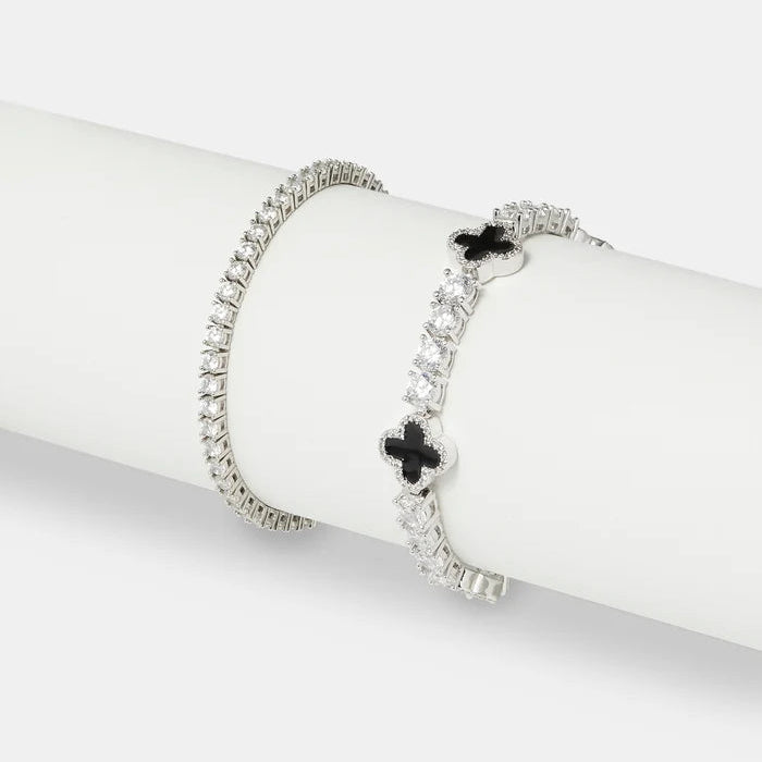 Black Motif & Tennis Bracelet
