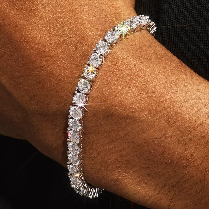 Tennis Bracelet, Chain & Round Cut Earrings -5mm