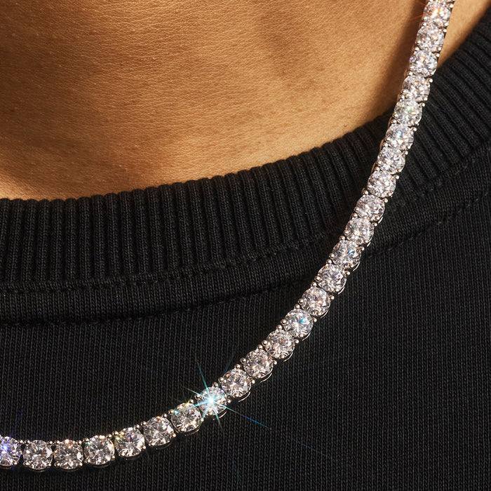 Tennis Bracelet, Chain & Round Cut Earrings -5mm