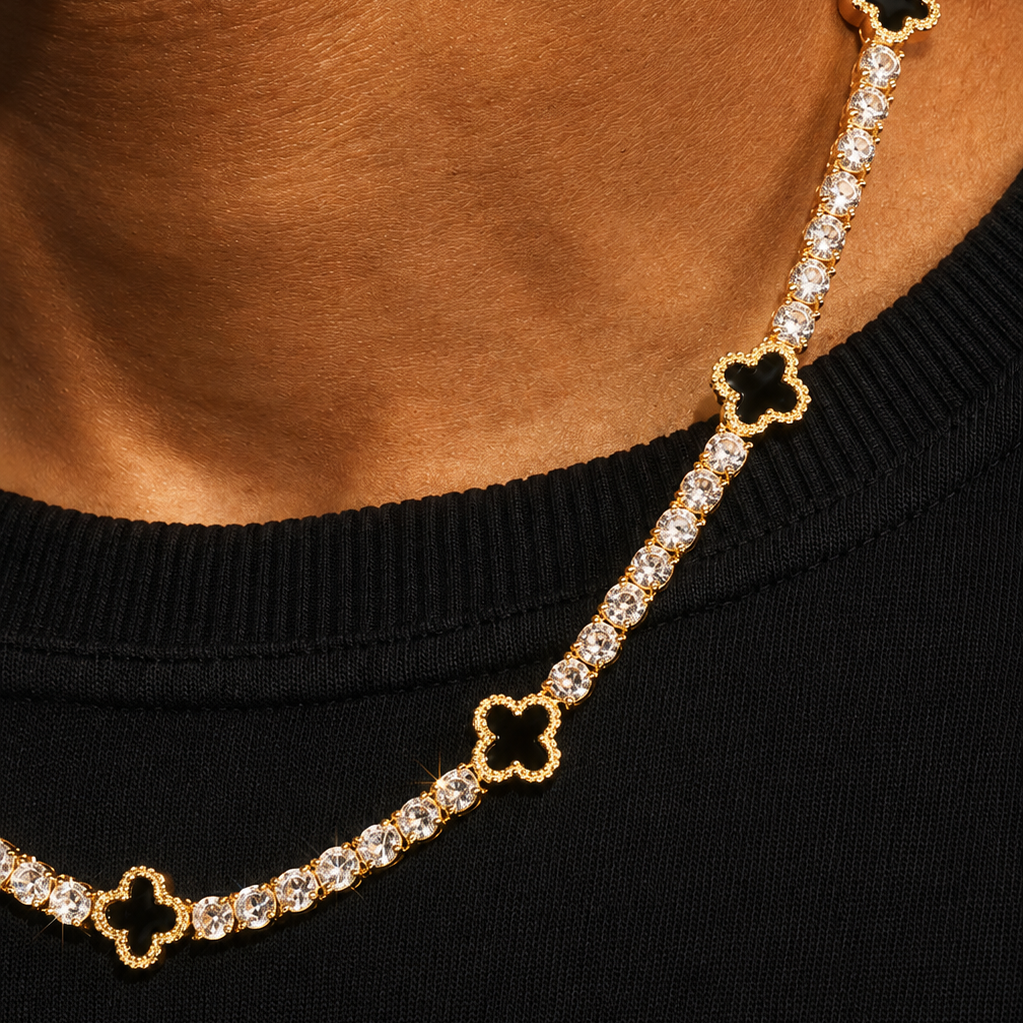 Black Motif Chain & Bracelet