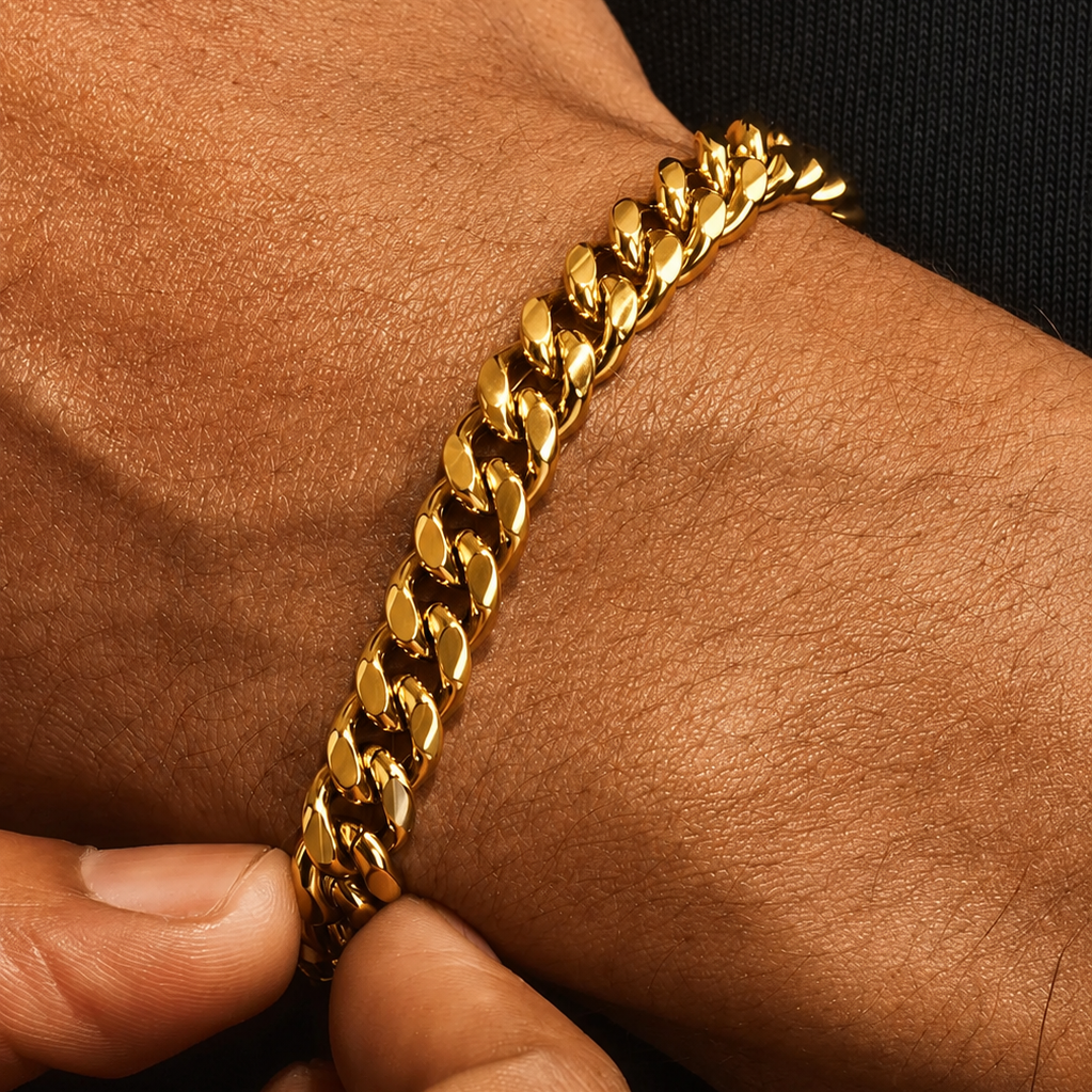 Polished Cuban Bracelet & Chain -5mm