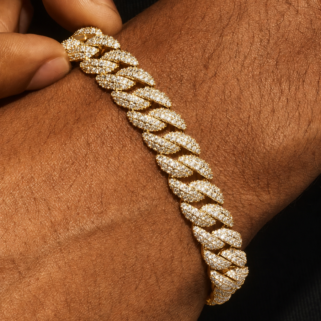 Iced Bracelet & Chain -8mm