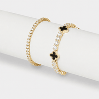 Black Motif & Tennis Bracelet