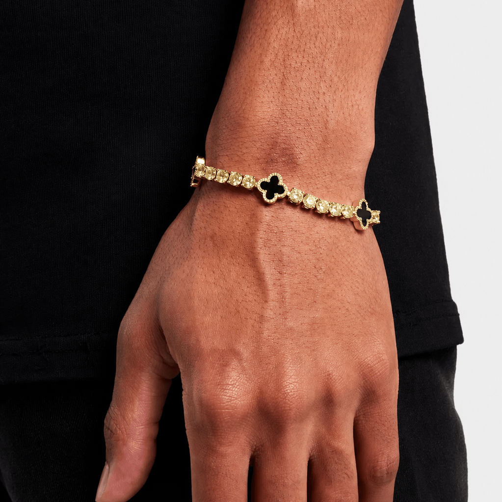 Black Motif Tennis Bracelet