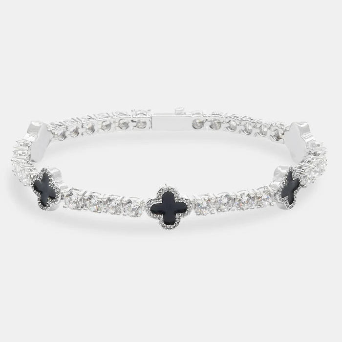 Black Motif Tennis Bracelet