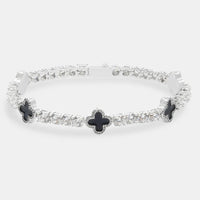 Black Motif Tennis Bracelet