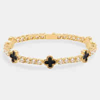 Black Motif Tennis Bracelet