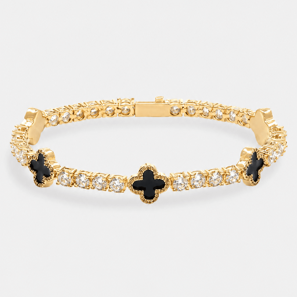 Black Motif Tennis Bracelet