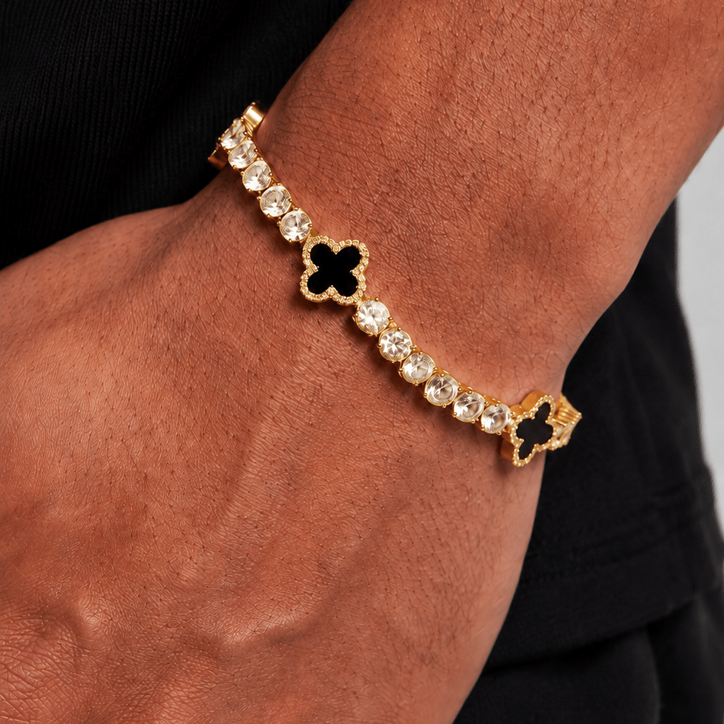 Black Motif Tennis Bracelet