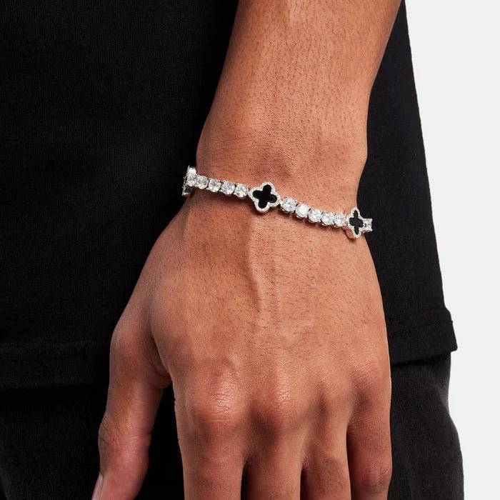 Black Motif Tennis Bracelet