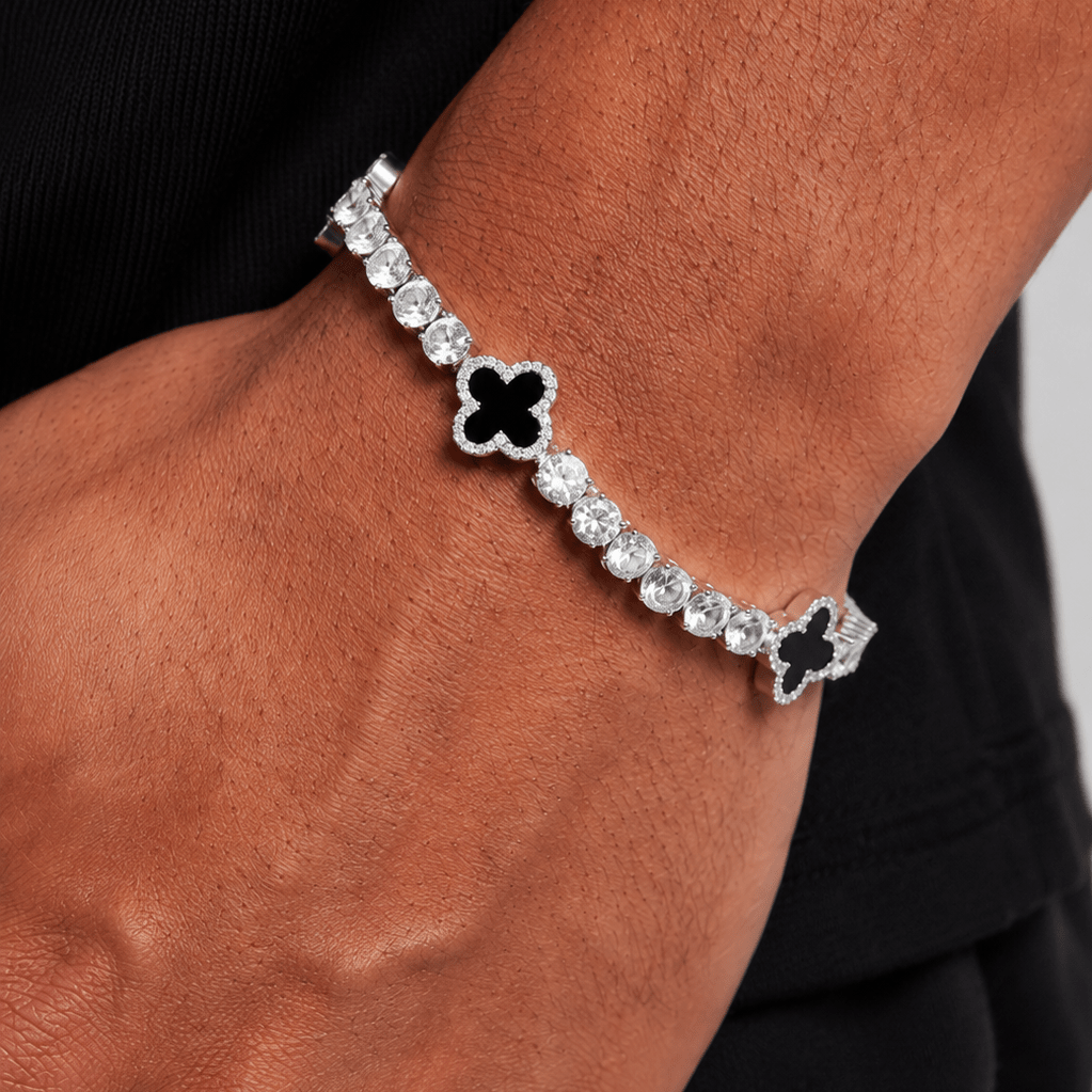 Black Motif Tennis Bracelet