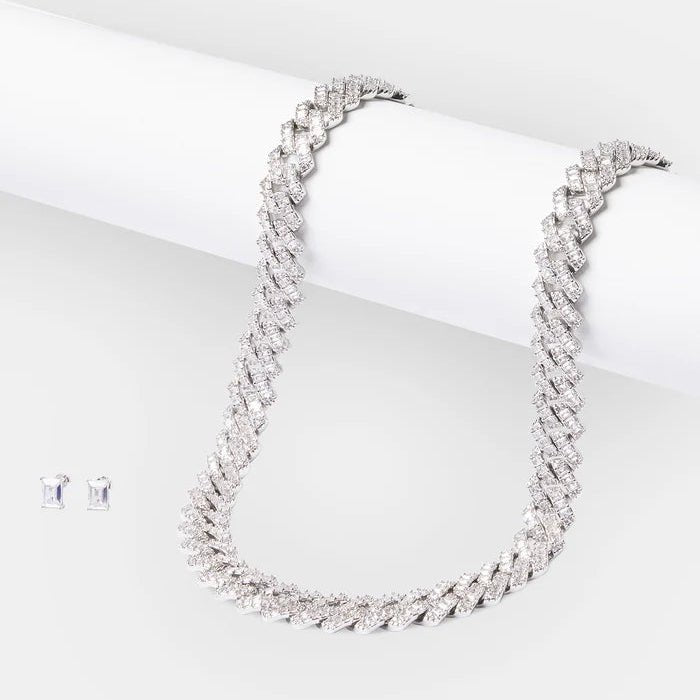 Cuban Chain & Earrings