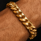 Polished Cuban Bracelet & Chain -12mm