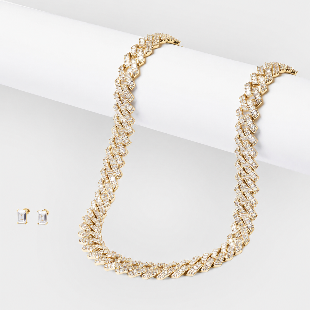 Cuban Chain & Earrings