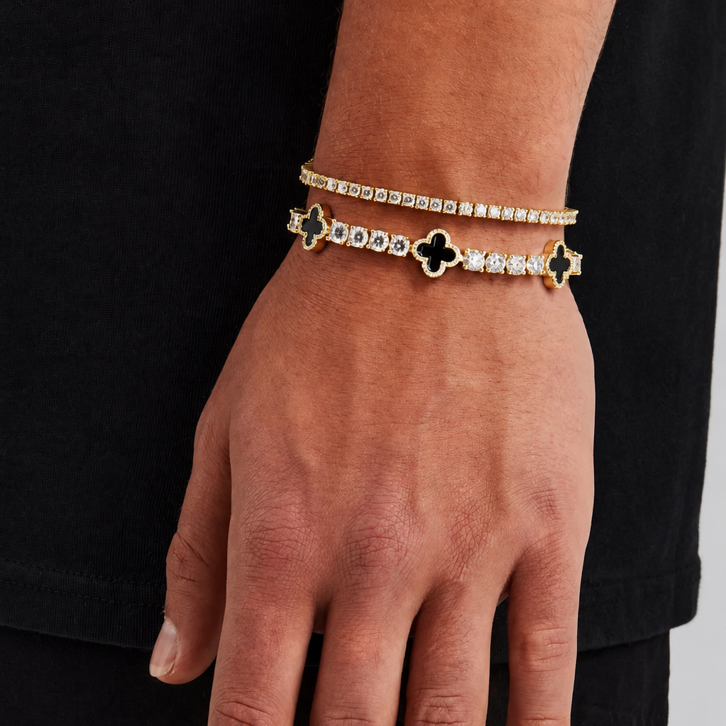 Black Motif & Tennis Bracelet