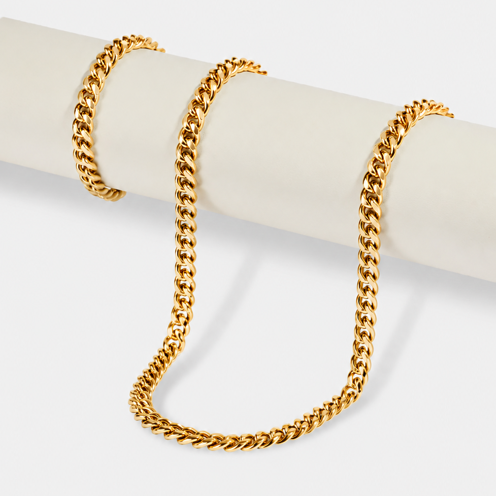 Polished Cuban Bracelet & Chain -5mm