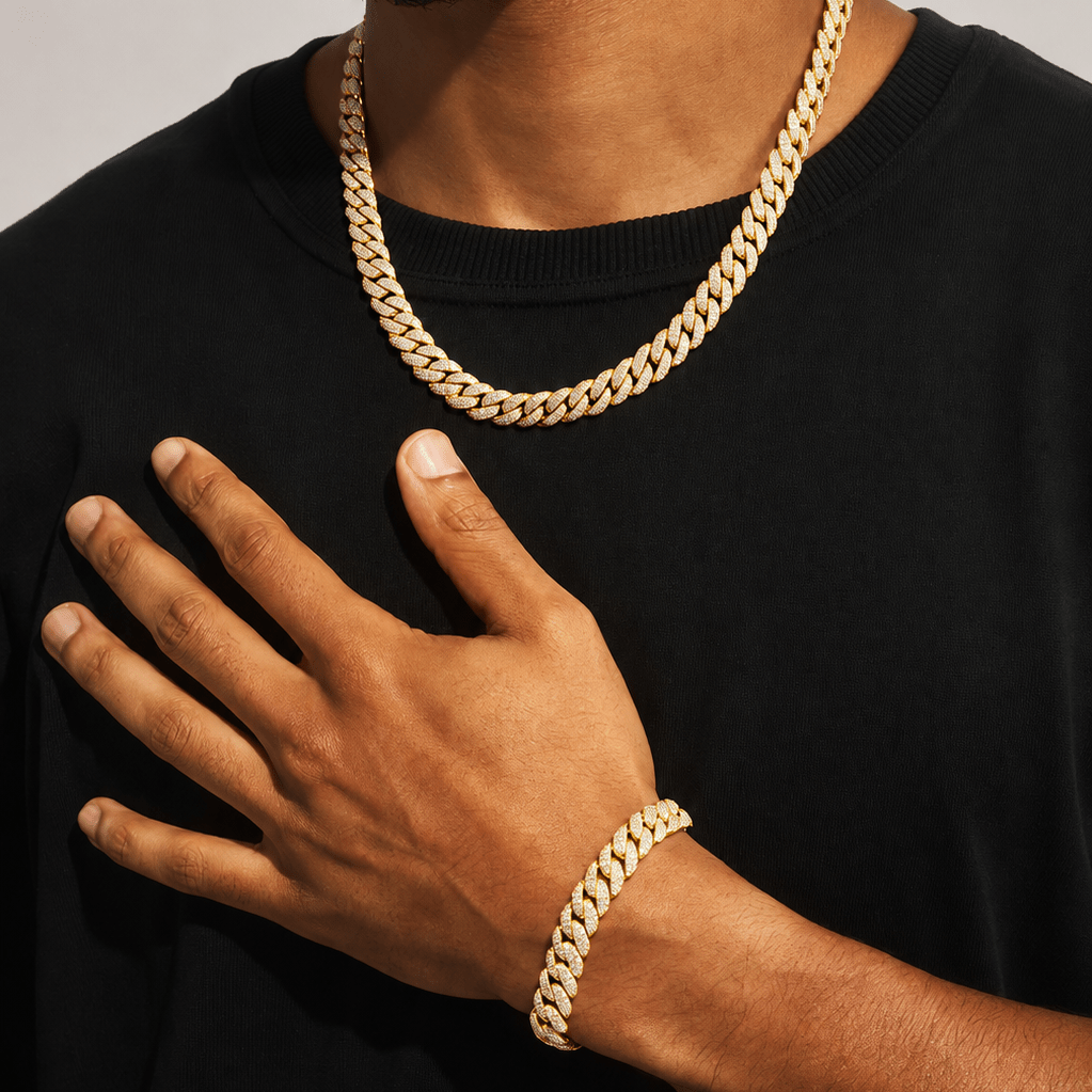 Iced Bracelet & Chain -8mm