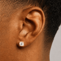 Iced Cluster Square Stud Earrings