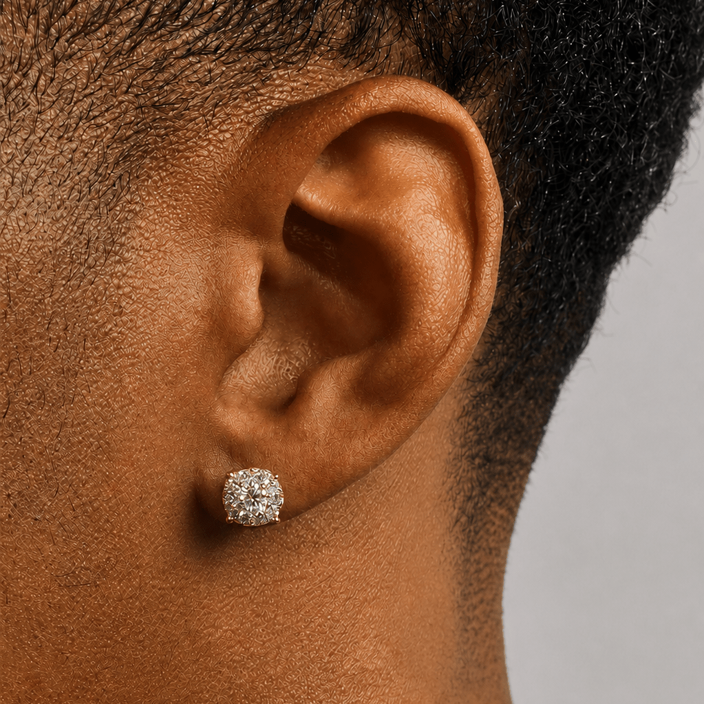 Iced Clustered Stud Earring
