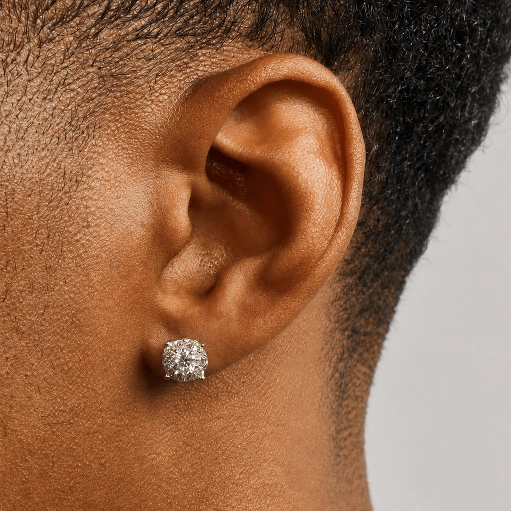 Iced Clustered Stud Earring