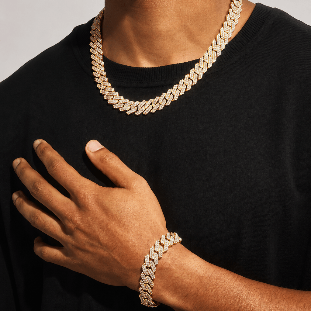 Iced Cuban Bracelet & Chain -14mm