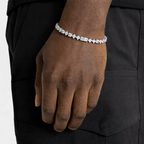 Model Hand with Silver Mixed-Cut Diamond Bracelet