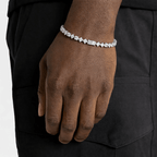 Model Hand with Silver Mixed-Cut Diamond Bracelet