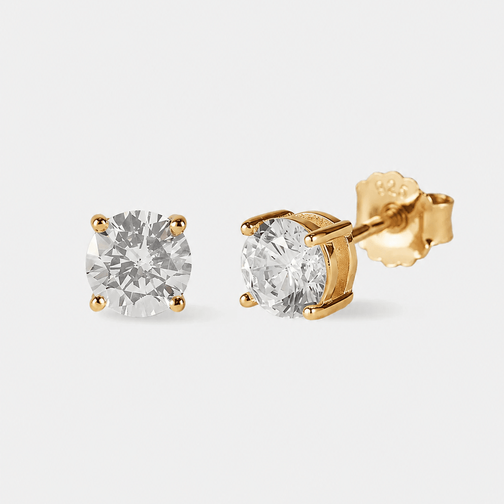 Round Cut Stud Earrings