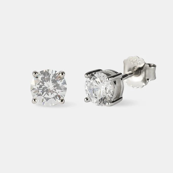 Round Cut Stud Earrings