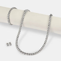 Tennis Bracelet, Chain & Round Cut Earrings -5mm