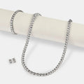 Tennis Bracelet, Chain & Round Cut Earrings -5mm