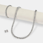 Tennis Bracelet, Chain & Round Cut Earrings -5mm